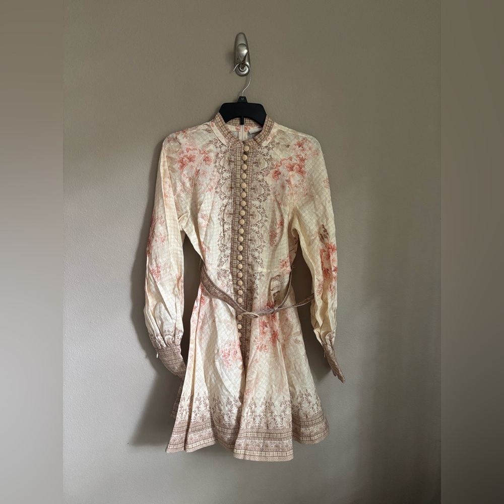 Zimmermann  Illuminate Floral Button-Front Minidress